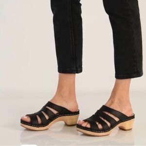 Dansko NEW Lyndi Women's Casual Sandals In Black Oiled Pull Up Sz.38/7.5-8 boho